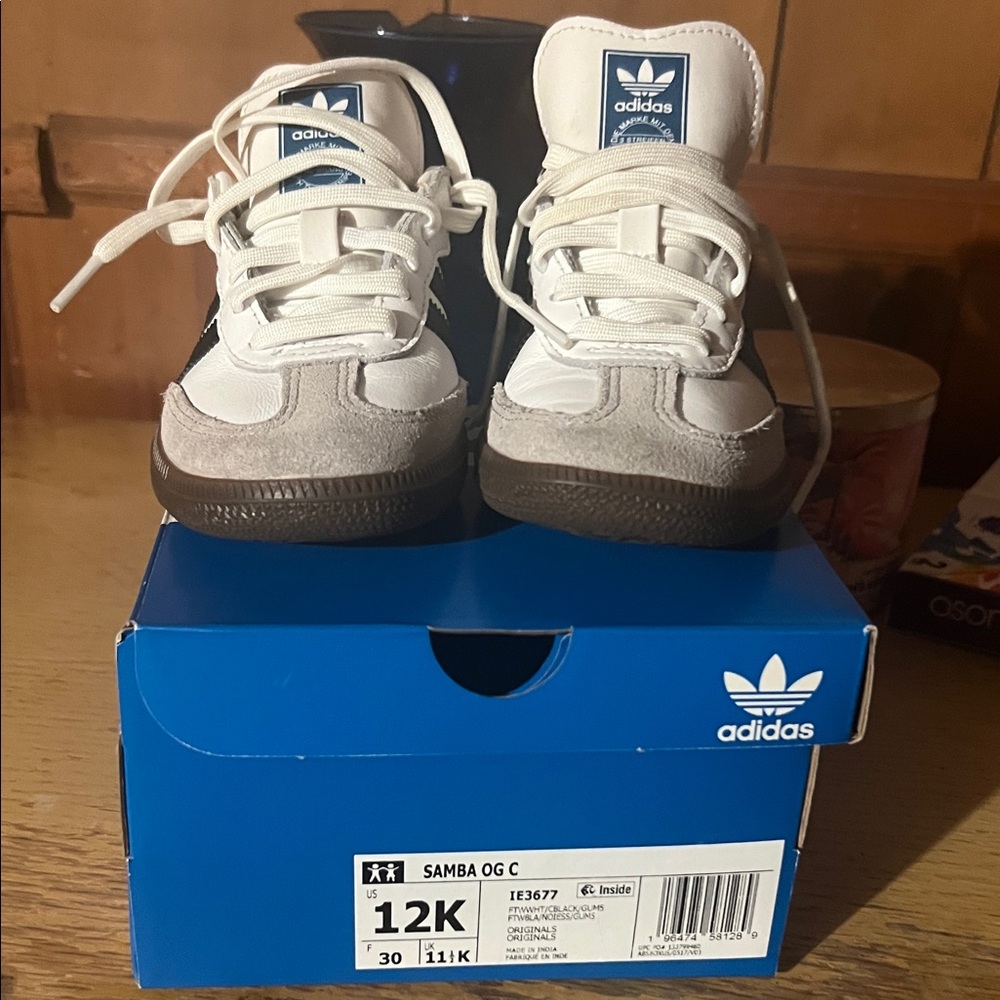 Adidas Kids Samba OG White and Black Sneakers